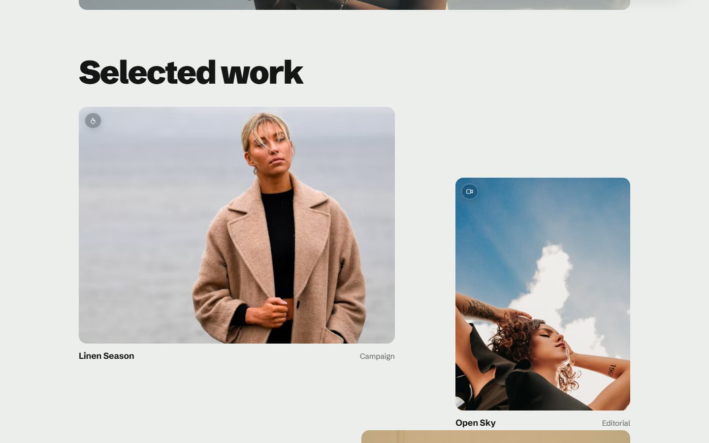 Grid layout: a staggered grid of projects